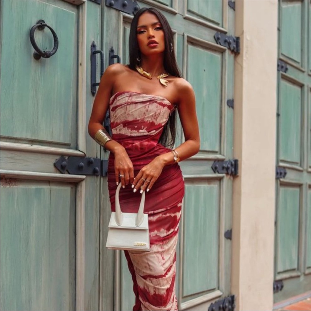 NWT Zara printed midi dress Lady Gaga Meat Dress